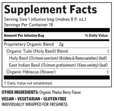 Tulsi Hibiscus 18 Bags Organic India Supplement - Conners Clinic